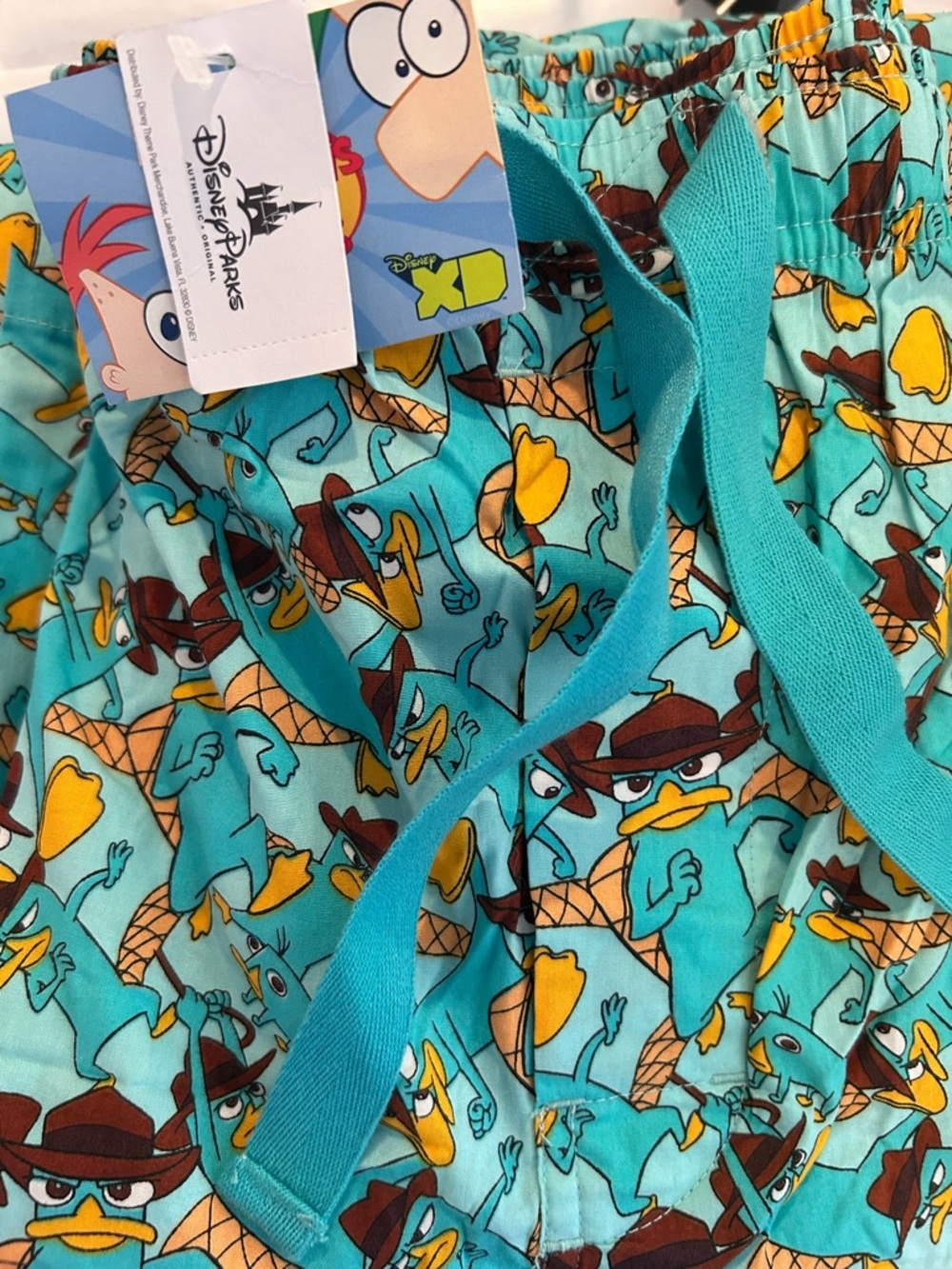 Disney Phineas and Ferb Turquoise Perry the Platypus sleep pants